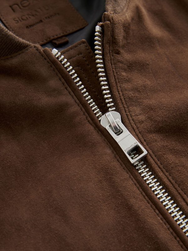 FOSSE3532 Brown Suede Bomber Jacket - Image 10