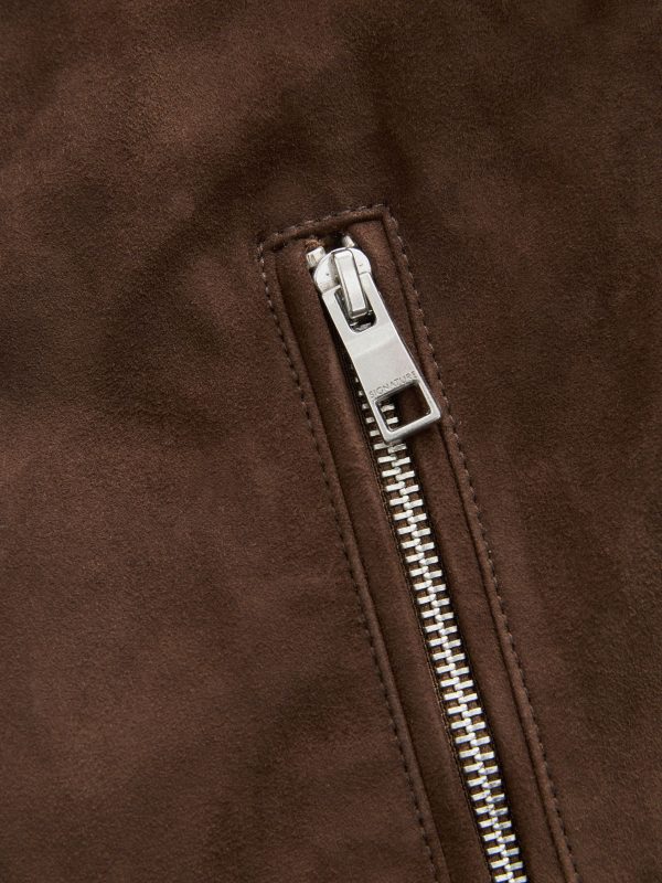 FOSSE3532 Brown Suede Bomber Jacket - Image 11
