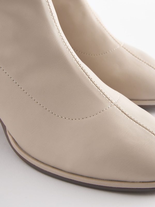 FOSSE3584 Cream Standard/Wide Ankle Sock Boots - Image 4