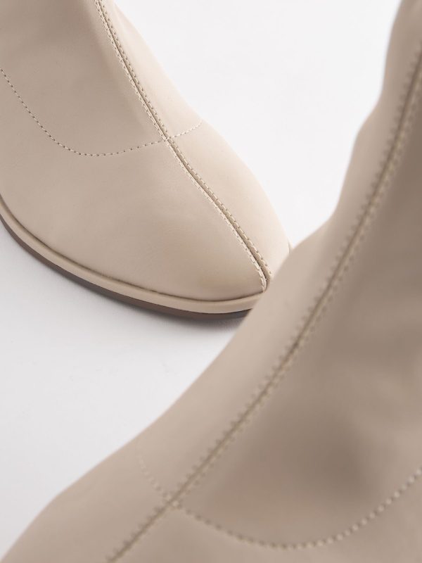 FOSSE3584 Cream Standard/Wide Ankle Sock Boots - Image 5