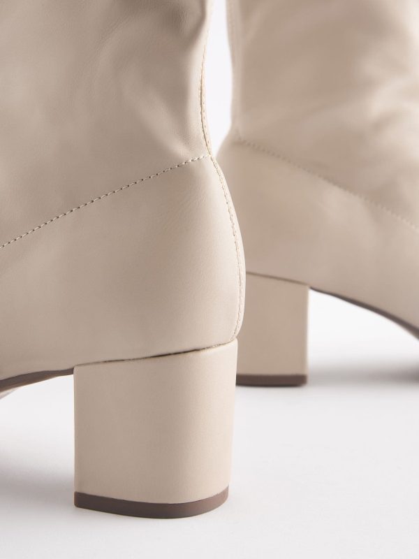 FOSSE3584 Cream Standard/Wide Ankle Sock Boots - Image 7