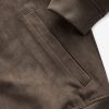 FOSSE3530 Dark Faux Suede Bomber Jacket - Image 10