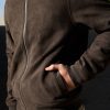 FOSSE3530 Dark Faux Suede Bomber Jacket - Image 5