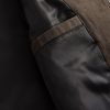 FOSSE3530 Dark Faux Suede Bomber Jacket - Image 9