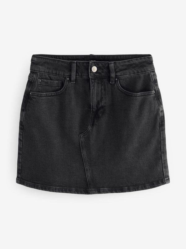 FOSSE3544 Black Denim Mini Skirt - Image 5