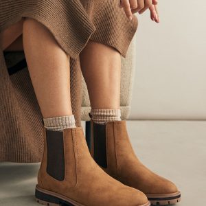 FOSSE3589 Tan Brown Standard/Wide Chelsea Boots