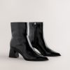 FOSSE3588 Black Block Heeled Ankle Boots - Image 5