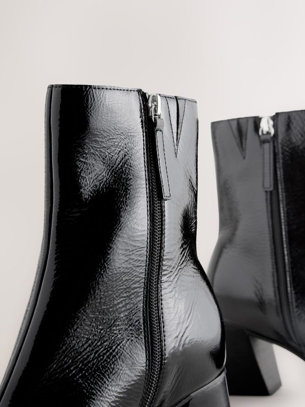 FOSSE3588 Black Block Heeled Ankle Boots - Image 8