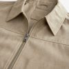 FOSSE3536 Neutral Faux Suede Zip Through Collared Shacket - Image 10