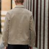 FOSSE3536 Neutral Faux Suede Zip Through Collared Shacket - Image 3