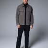 FOSSE3537 Grey Faux Suede Zip Through Shacket