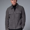 FOSSE3537 Grey Faux Suede Zip Through Shacket - Image 2