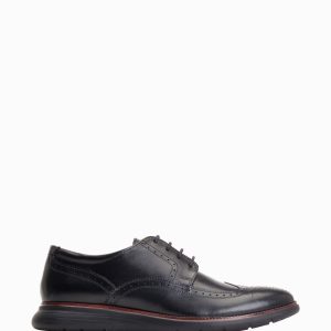 FOSSE3574 Lace up Brogue Black Shoes