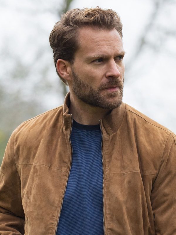 FOSSE3529 Leather Natural Dalston Suede Bomber Jacket - Image 4
