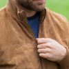 FOSSE3529 Leather Natural Dalston Suede Bomber Jacket - Image 5