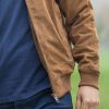 FOSSE3529 Leather Natural Dalston Suede Bomber Jacket - Image 6