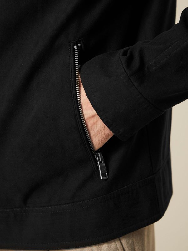 FOSSE3542 Black Faux Suede Racer Jacket - Image 4