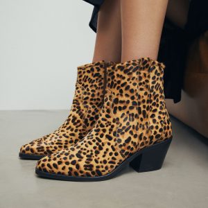 FOSSE3591 Print Standard/Wide Leather Ankle Cowboy Boots