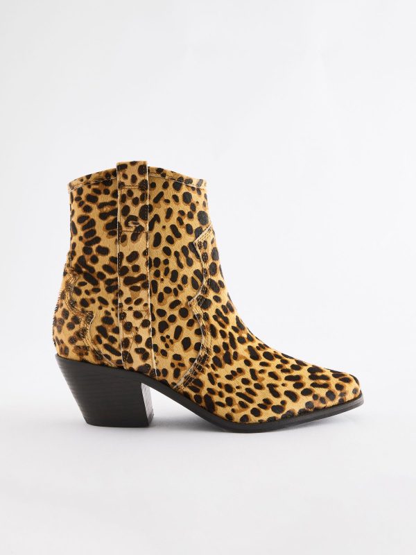 FOSSE3591 Print Standard/Wide Leather Ankle Cowboy Boots - Image 10