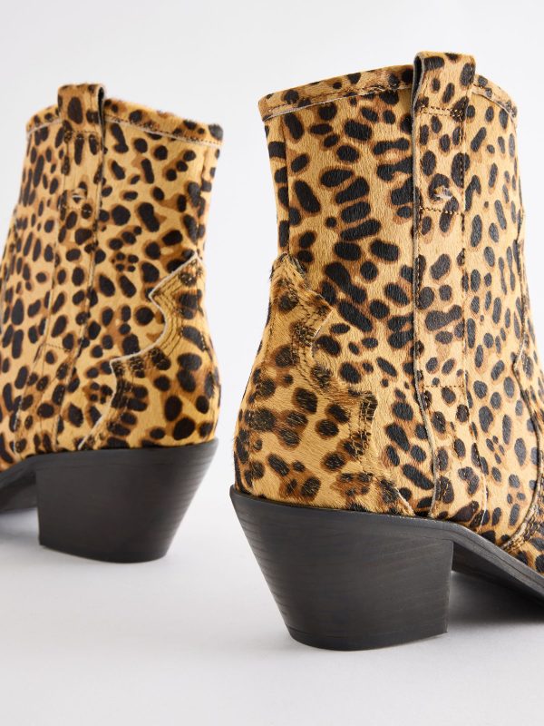 FOSSE3591 Print Standard/Wide Leather Ankle Cowboy Boots - Image 5