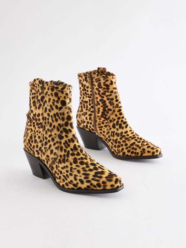FOSSE3591 Print Standard/Wide Leather Ankle Cowboy Boots - Image 9